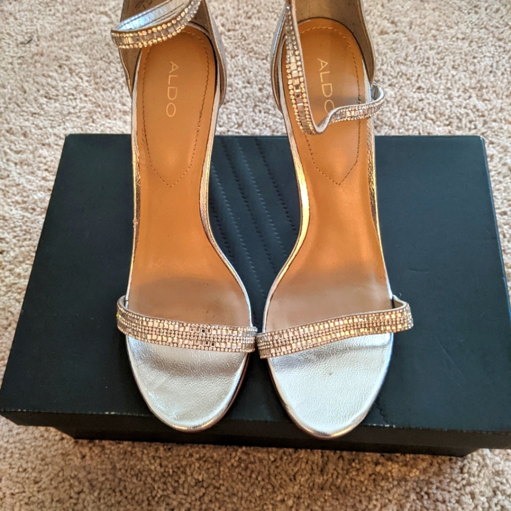 Silver Aldo Heels